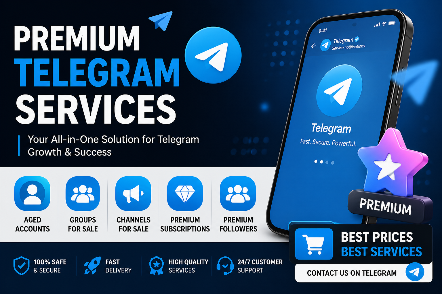 Buy Telegram Accounts Groups Channels and Premium Followers